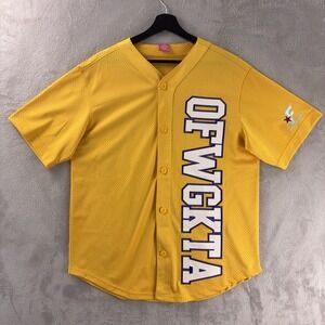 Odd Future OFWGKTA Baseball Jersey Mens‎ Small Yellow Mesh Graphic Streetwear